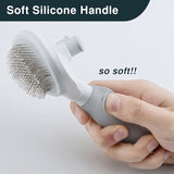 Cat Hair Brush Grey, Cat Brush for Shedding