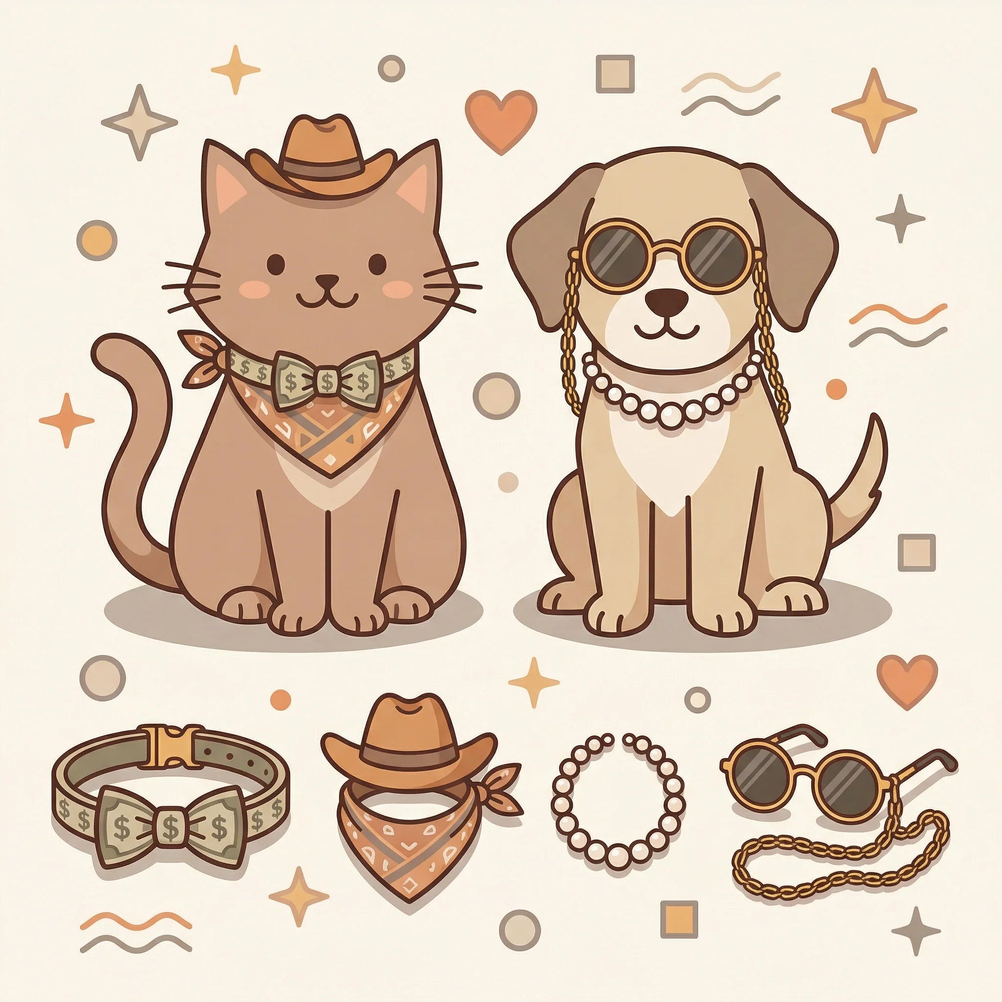 Add fun and flair to their look. Explore our Pet Jewelry & Costumes collection, including pearl collars, personalized tags, and themed outfits. High-quality accessories for dogs and cats. Dress them up for the perfect photo op and celebrate their life