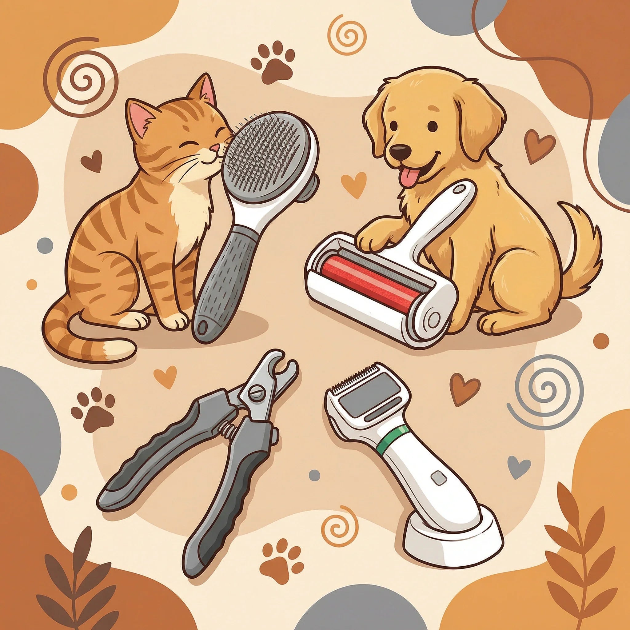 Essential Pet Grooming tools for a healthy coat. From quiet electric clippers to massage combs, find everything you need to groom your dog or cat. Reduce shedding, prevent mats, and maintain their hygiene with ease. Professional results at home.