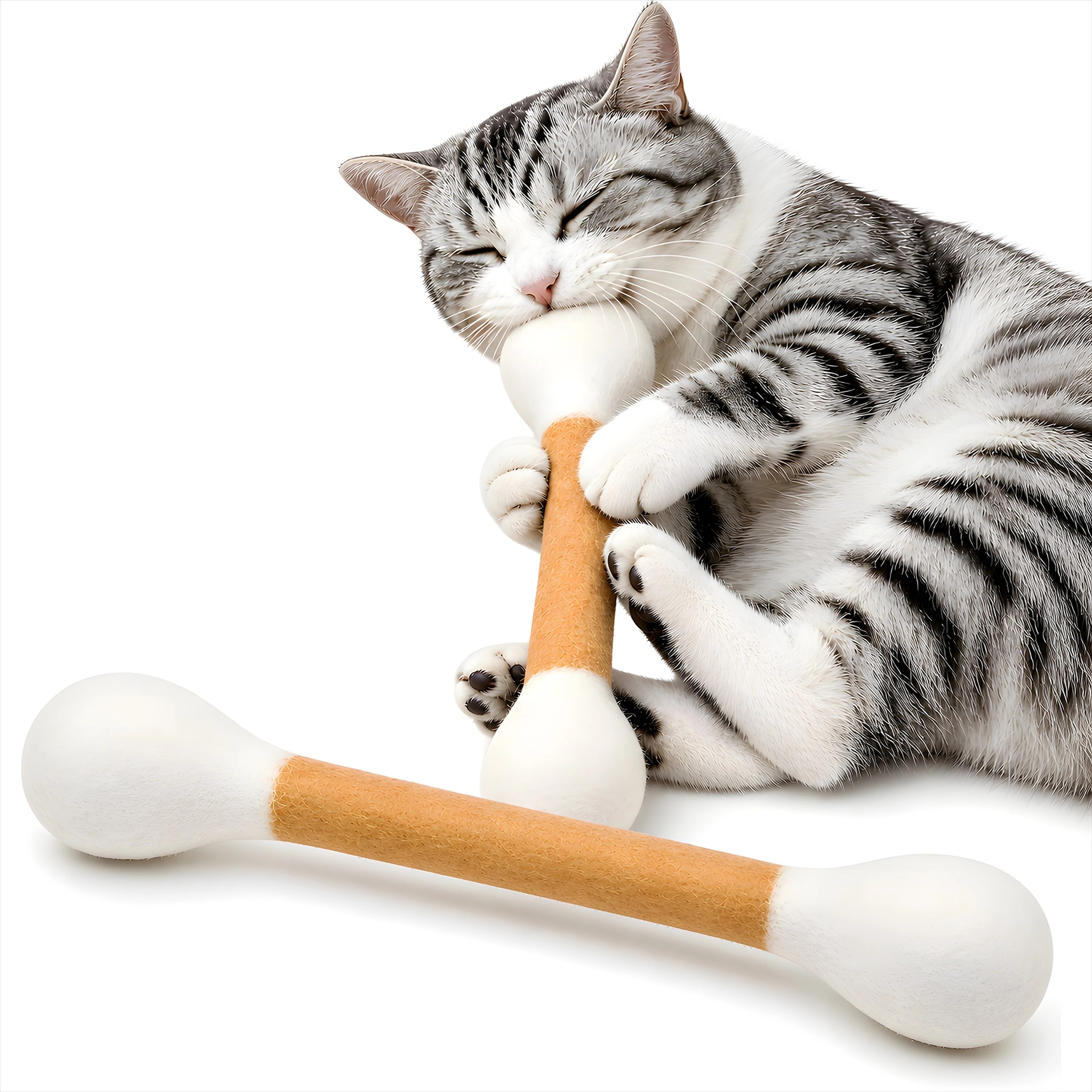Oversized Felt Cotton Swab Catnip Kicker Toy Secondary image