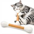 Larleaf oversized felt cotton swab catnip kicker toy on a clean background