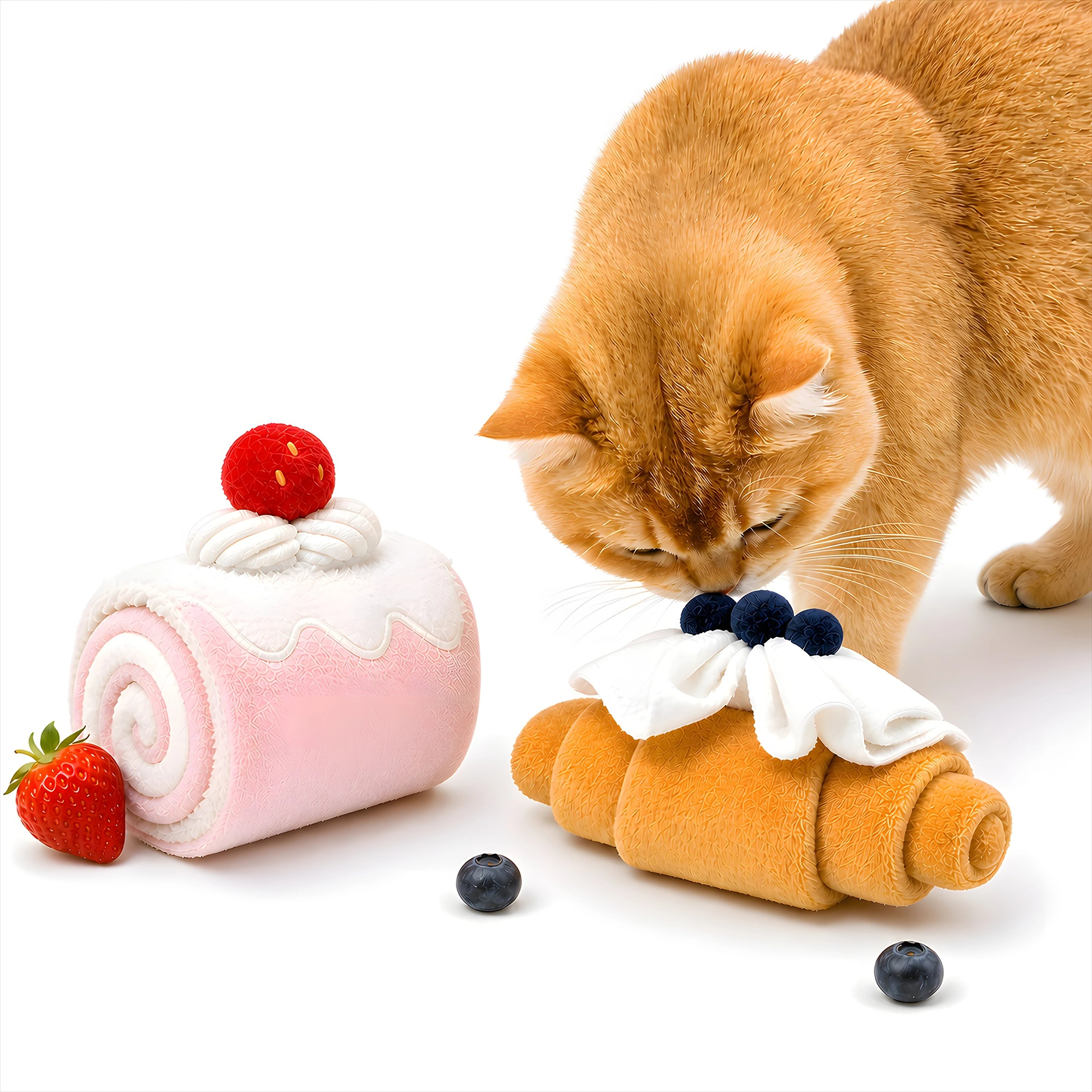 Croissant & Swiss Roll Treat-Hiding Pet Toy Set Secondary image