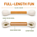 Felt cotton swab cat toy dimensions and solid wood core construction