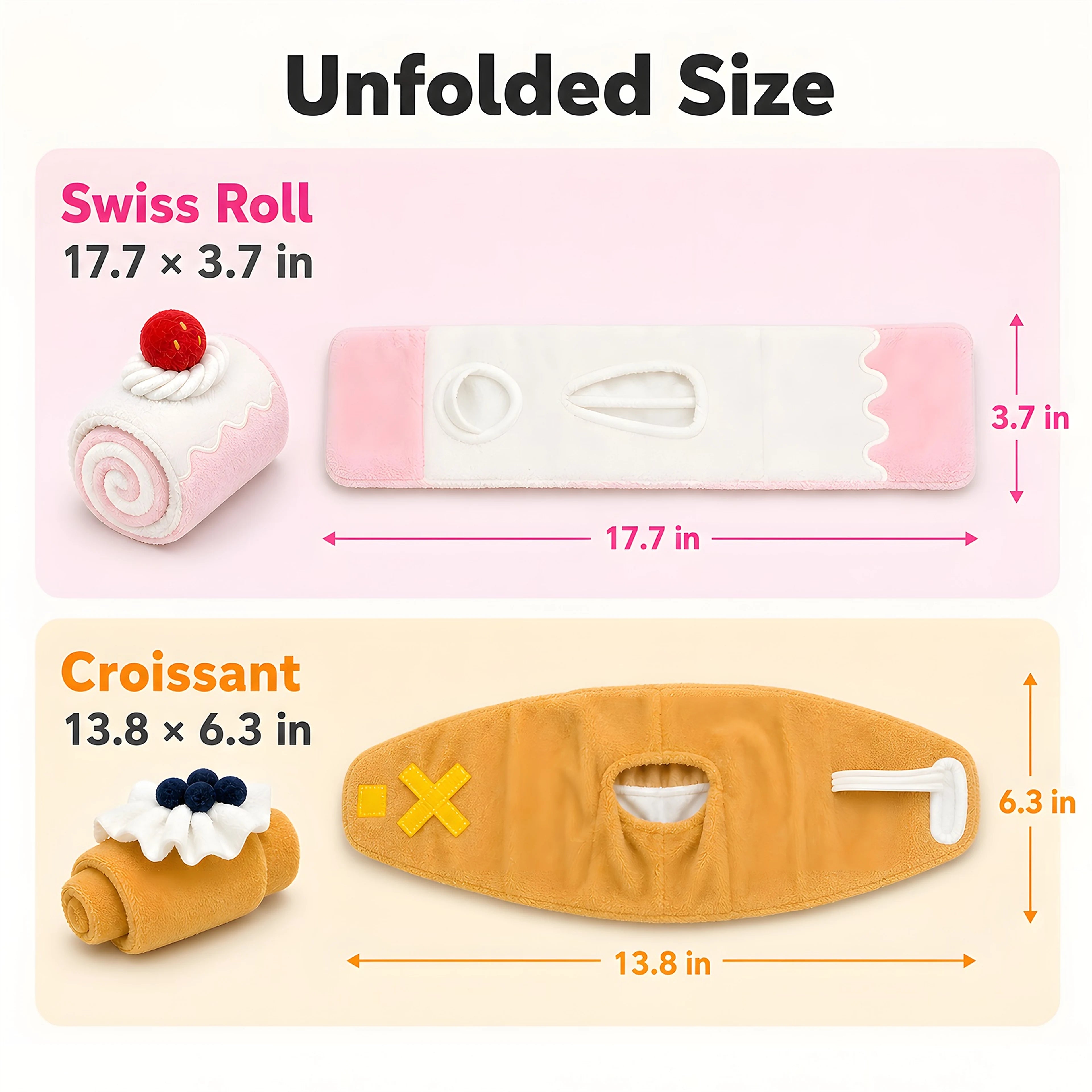 Croissant & Swiss Roll Treat-Hiding Pet Toy Set Secondary image