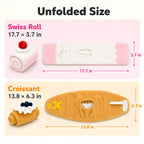 Unfolded dimensions of the croissant and Swiss roll enrichment toys