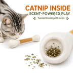 Catnip placement inside both ends of the felt cotton swab cat toy
