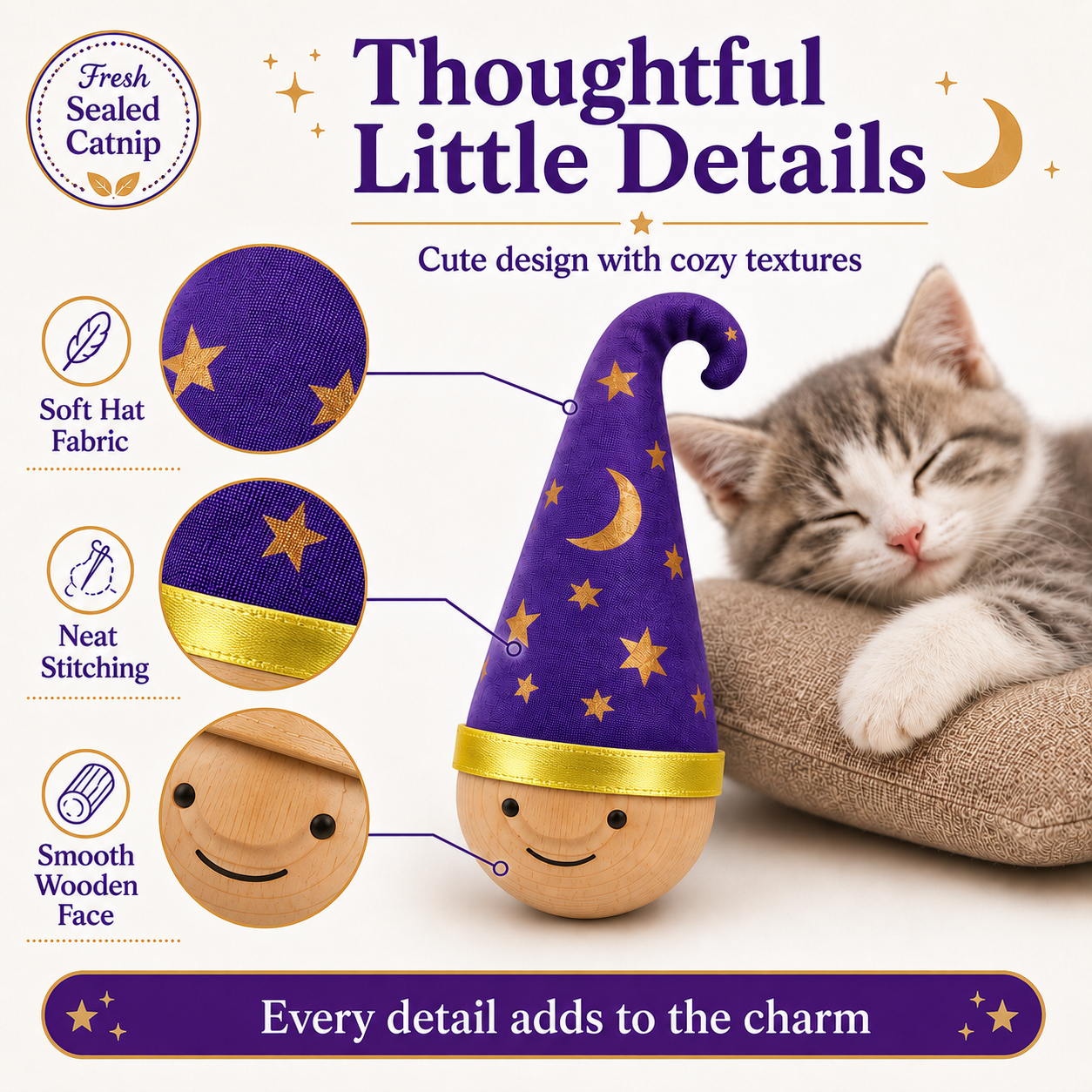 Larleaf Catnip Wobble Toy for Cats