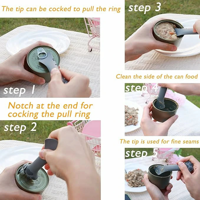 Cat Can Opener + 3 Pcs Can Lids