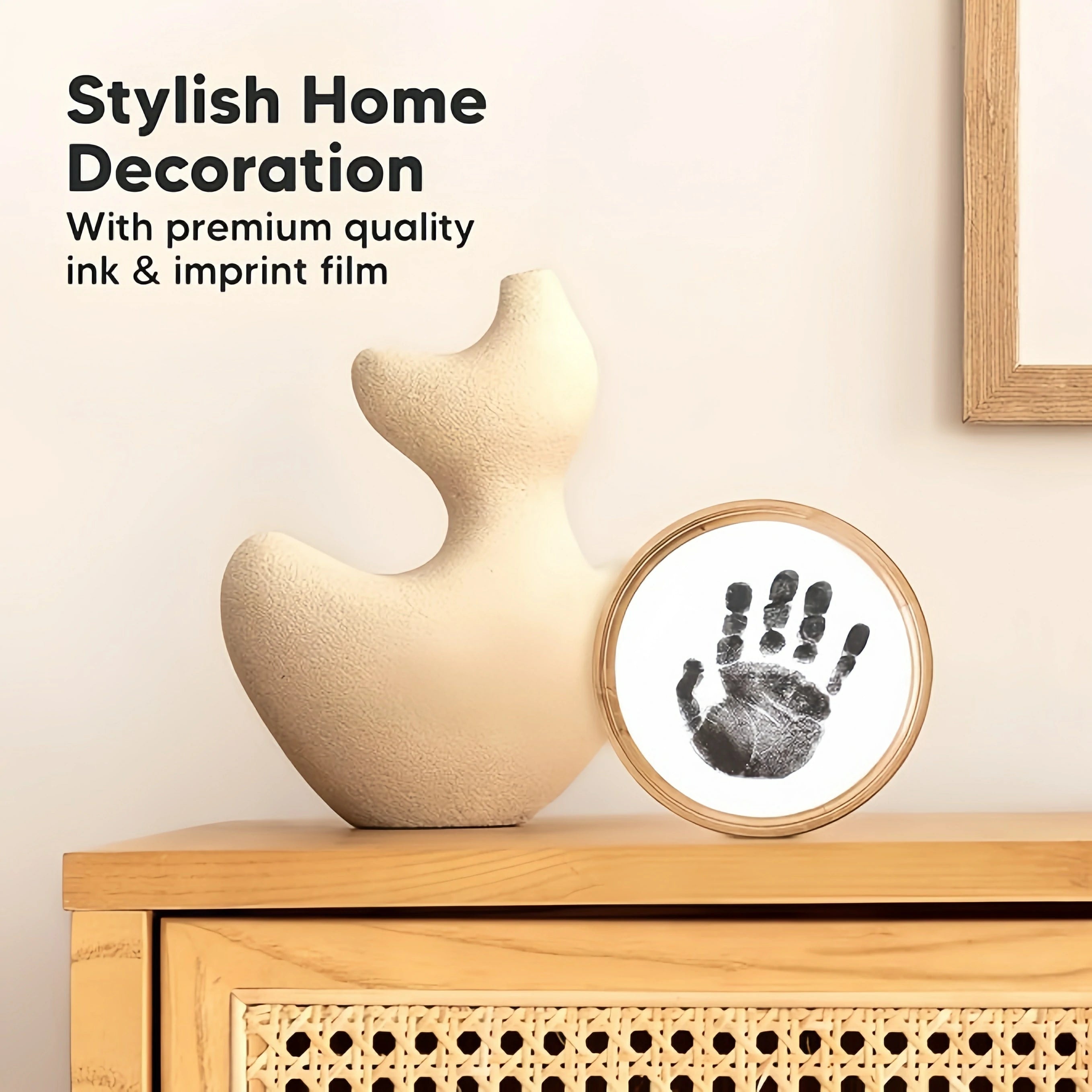 Mess-Free Black Round Paw Print Ink Pad (Circular) - For DIY Ornaments & Memorials