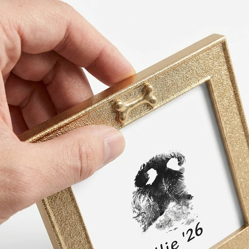Square Gold Bone Pet Photo Frame - Cute Luxury Keepsake for Dogs Secondary image