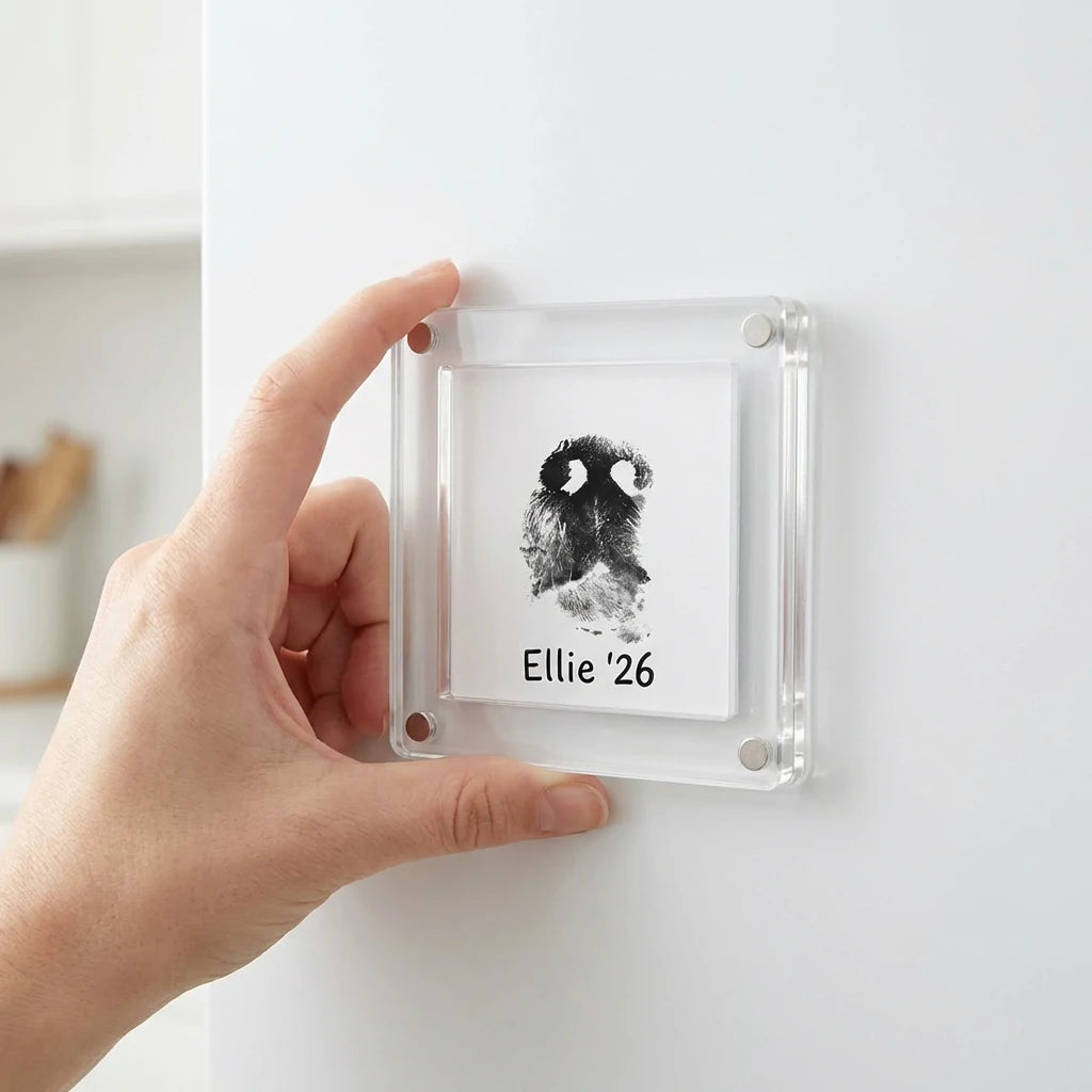 Square Magnetic Photo Frame for Fridge (4x4) - Fits Round Paw Prints & Instagram Photos