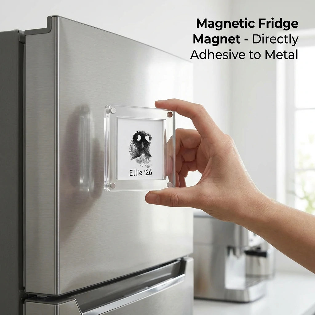 Square Magnetic Photo Frame for Fridge (4x4) - Fits Round Paw Prints & Instagram Photos