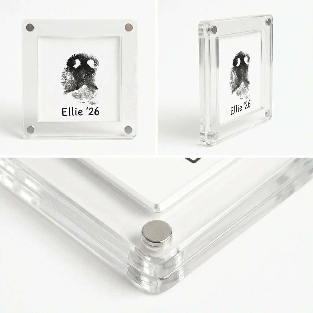 Square Magnetic Photo Frame for Fridge (4x4) - Fits Round Paw Prints & Instagram Photos Secondary image