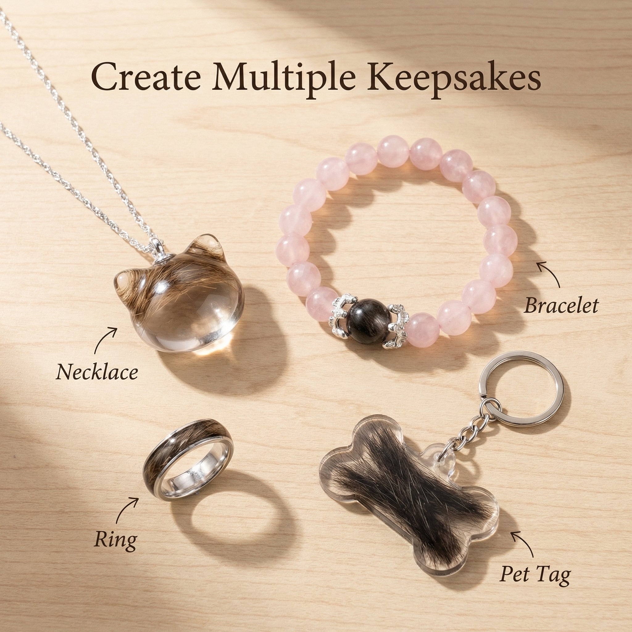 Larleaf UV Resin Pet Memorial Jewelry DIY Kit