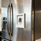 Custom Whiteacrylic pet memorial magnet for fridge. Personalized dog nose print or paw print keepsake frame. White magnetic photo holder for sympathy gifts. A touching way to honor pets, preserving their unique print texture and memory forever.