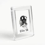 Custom acrylic pet memorial magnet for fridge. Personalized dog nose print or paw print keepsake frame. Clear magnetic photo holder for sympathy gifts. A touching way to honor pets, preserving their unique print texture and memory forever.