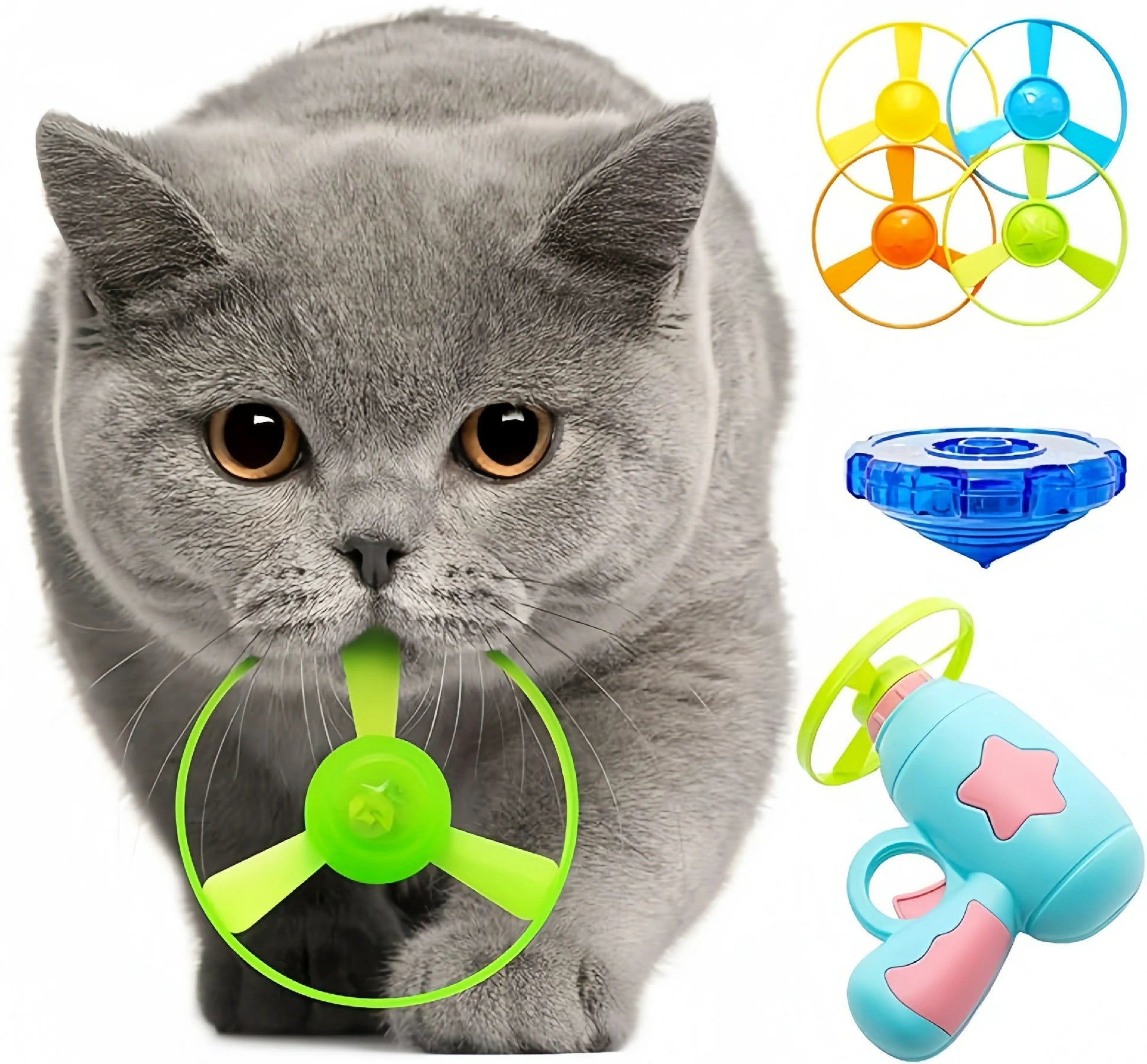 Interactive Cat Fetch Toy (Flying Disc Launcher) - Indoor Exercise & Chase Game Secondary image