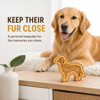 Large dog oak LED pet fur keepsake frame in a home display