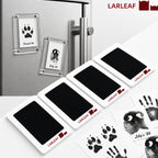 Four Larleaf clean-touch ink pads with two clear magnetic refrigerator keepsake frames
