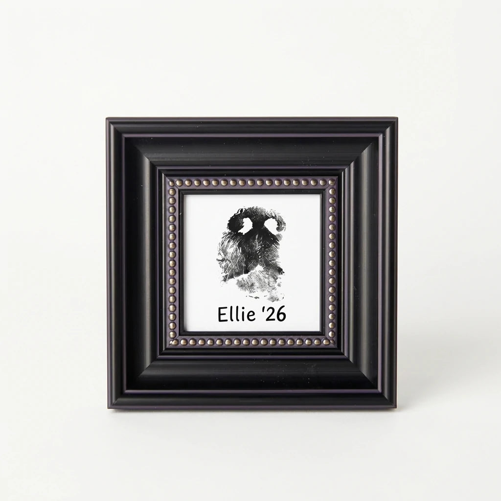 Square Vintage Floating Frame (Antiqued Brass) - Elegant Glass Display for Photos Secondary image