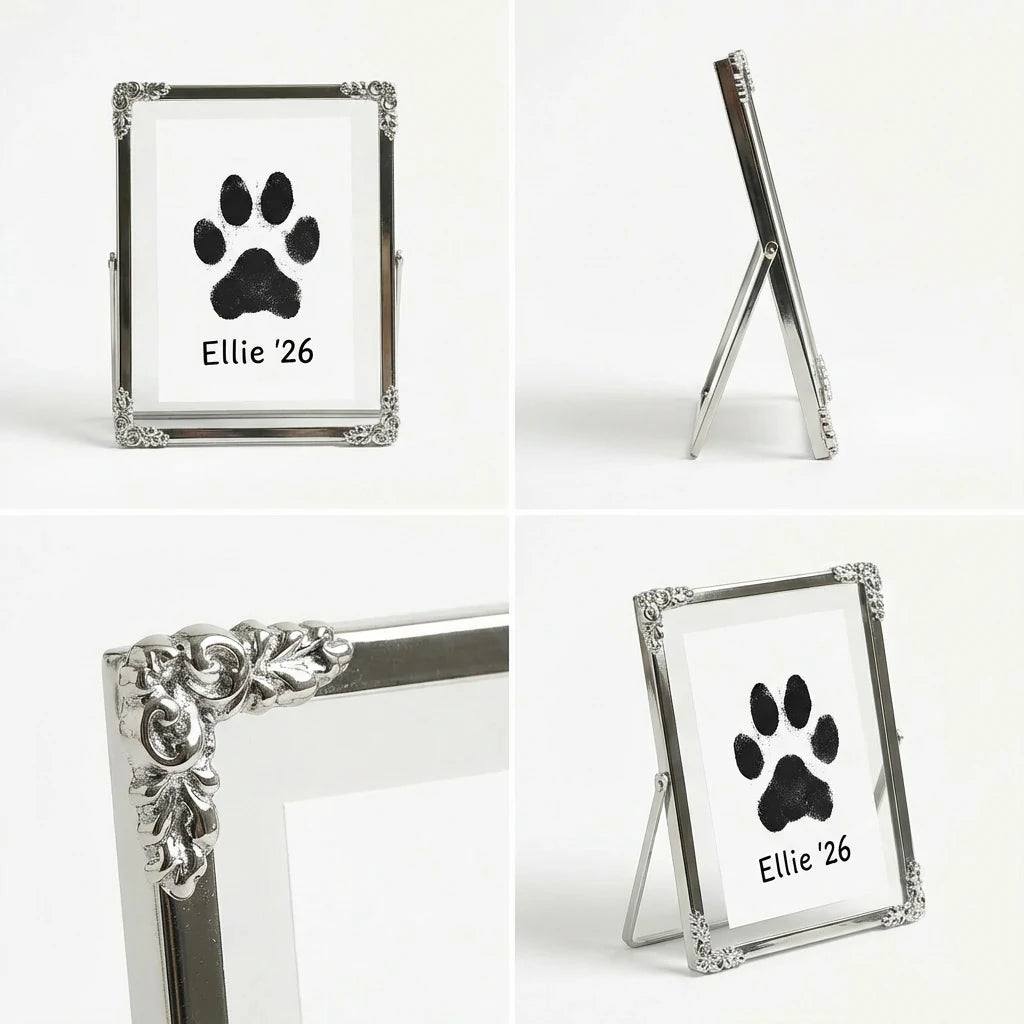 Silver Ornate Pet Memorial Frame - Vintage Carved Style Keepsake Secondary image